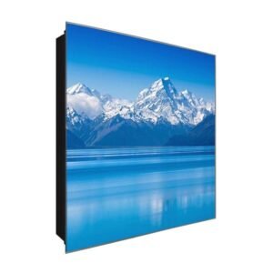  Schlüsselkasten 'Mountain Lake ' 30x30 Glas, inkl. Haken Schlüsselbrett Schlüssel-Box Design Aufbewahrung