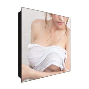  Schlüsselkasten 'Nasse Frau' 30x30 Glas, inkl. Haken Schlüsselbrett Schlüssel-Box Design Aufbewahrung