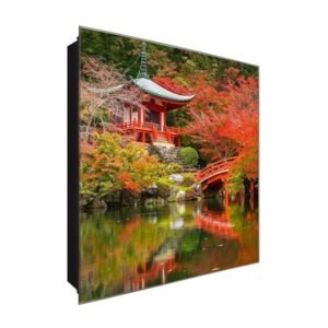  Schlüsselkasten 'Naturtempel' 30x30 Glas, inkl. Haken Schlüsselbrett Schlüssel-Box Design Aufbewahrung