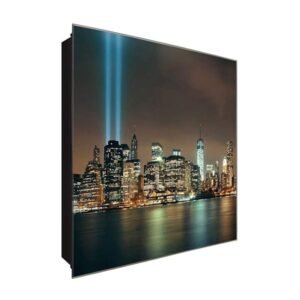 Schlüsselkasten 'New York Laser' 30x30 Glas, inkl. Haken Schlüsselbrett Schlüssel-Box Design Aufbewahrung