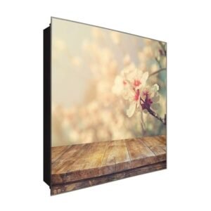  Schlüsselkasten 'Obstbaum mit Blüte' 30x30 Glas, inkl. Haken Schlüsselbrett Schlüssel-Box Design Aufbewahrung