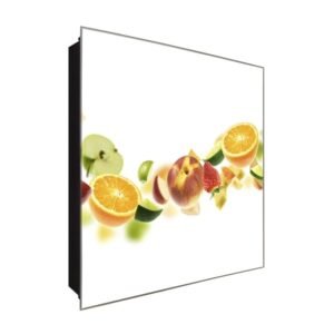  Schlüsselkasten 'Obsttreffen' 30x30 Glas, inkl. Haken Schlüsselbrett Schlüssel-Box Design Aufbewahrung