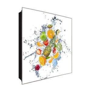  Schlüsselkasten 'Obstwind' 30x30 Glas, inkl. Haken Schlüsselbrett Schlüssel-Box Design Aufbewahrung