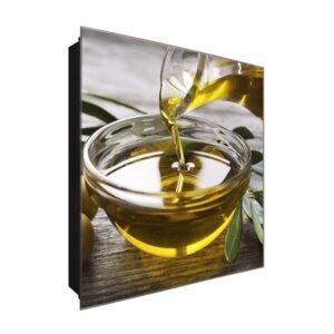  Schlüsselkasten 'Olive Mediterrana' 30x30 Glas, inkl. Haken Schlüsselbrett Schlüssel-Box Design Aufbewahrung