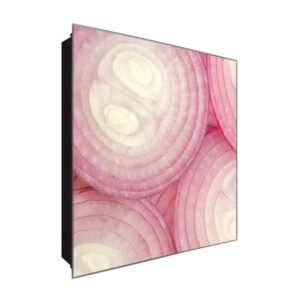  Schlüsselkasten 'Onions Red' 30x30 Glas, inkl. Haken Schlüsselbrett Schlüssel-Box Design Aufbewahrung