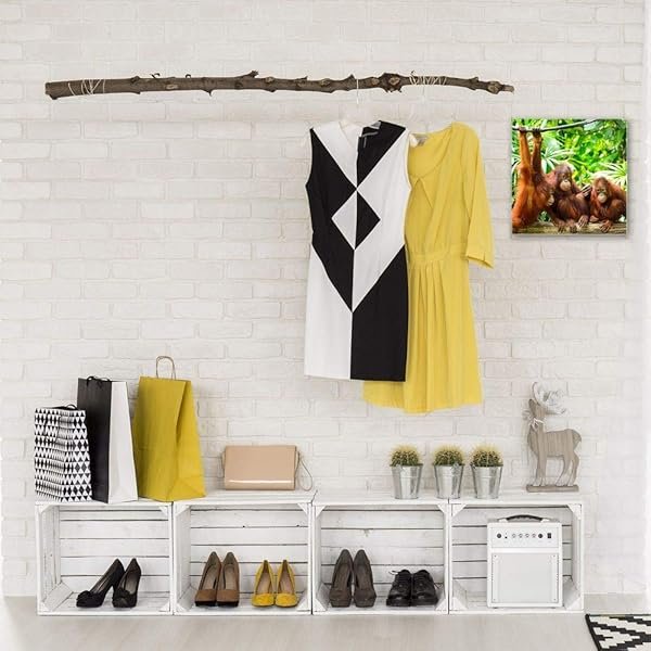 Schlüsselkasten 'Orang-Utans Kinder' 30x30 Glas, inkl. Haken Schlüsselbrett Schlüssel-Box Design Aufbewahrung – Bild 4