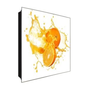  Schlüsselkasten 'Orangen Spritz' 30x30 Glas, inkl. Haken Schlüsselbrett Schlüssel-Box Design Aufbewahrung