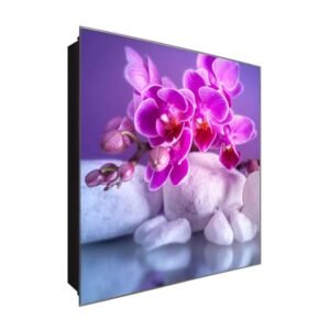  Schlüsselkasten 'Orchideenspitze' 30x30 Glas, inkl. Haken Schlüsselbrett Schlüssel-Box Design Aufbewahrung