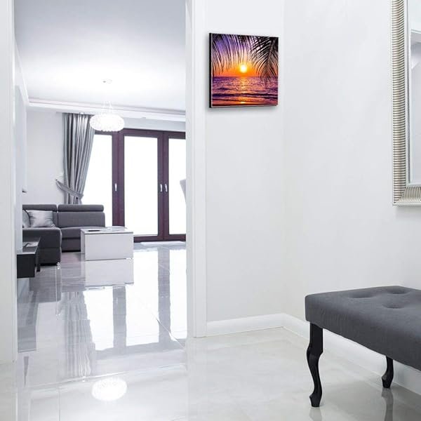 Schlüsselkasten 'Palmen Silhouette 2' 30x30 Glas, inkl. Haken Schlüsselbrett Schlüssel-Box Design Aufbewahrung – Bild 3