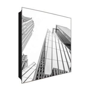  Schlüsselkasten 'Perspektive Tower' 30x30 Glas, inkl. Haken Schlüsselbrett Schlüssel-Box Design Aufbewahrung