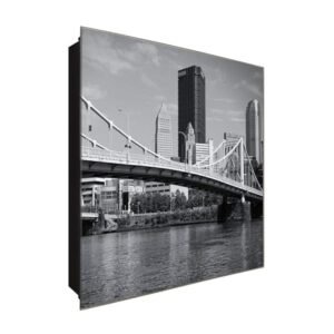  Schlüsselkasten 'Pittsburgh' 30x30 Glas, inkl. Haken Schlüsselbrett Schlüssel-Box Design Aufbewahrung