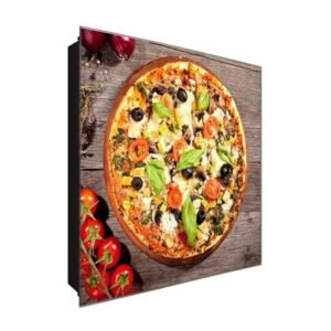  Schlüsselkasten 'Pizza fantastica' 30x30 Glas, inkl. Haken Schlüsselbrett Schlüssel-Box Design Aufbewahrung