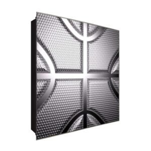  Schlüsselkasten 'Plattform in Silber' 30x30 Glas, inkl. Haken Schlüsselbrett Schlüssel-Box Design Aufbewahrung