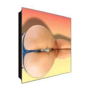  Schlüsselkasten 'Po mit String' 30x30 Glas, inkl. Haken Schlüsselbrett Schlüssel-Box Design Aufbewahrung