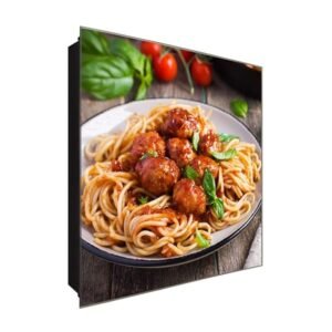  Schlüsselkasten 'Polpette di Carne' 30x30 Glas, inkl. Haken Schlüsselbrett Schlüssel-Box Design Aufbewahrung