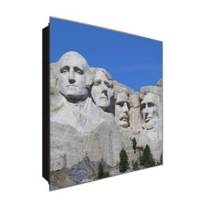  Schlüsselkasten 'Präsidentenköpfe' 30x30 Glas, inkl. Haken Schlüsselbrett Schlüssel-Box Design Aufbewahrung