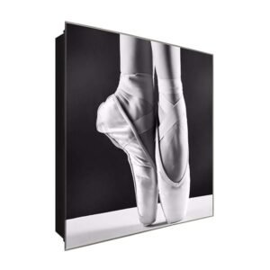  Schlüsselkasten 'Prima Ballerina ' 30x30 Glas, inkl. Haken Schlüsselbrett Schlüssel-Box Design Aufbewahrung