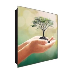  Schlüsselkasten 'Projekt Bäume' 30x30 Glas, inkl. Haken Schlüsselbrett Schlüssel-Box Design Aufbewahrung