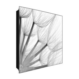  Schlüsselkasten 'Pusteblumenflug ' 30x30 Glas, inkl. Haken Schlüsselbrett Schlüssel-Box Design Aufbewahrung