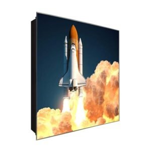  Schlüsselkasten 'Rakete' 30x30 Glas, inkl. Haken Schlüsselbrett Schlüssel-Box Design Aufbewahrung