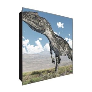  Schlüsselkasten 'Raptor auf Achse' 30x30 Glas, inkl. Haken Schlüsselbrett Schlüssel-Box Design Aufbewahrung