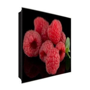  Schlüsselkasten 'Raspberry' 30x30 Glas, inkl. Haken Schlüsselbrett Schlüssel-Box Design Aufbewahrung