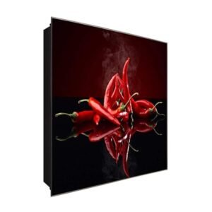  Schlüsselkasten 'Red Devil' 30x30 Glas, inkl. Haken Schlüsselbrett Schlüssel-Box Design Aufbewahrung