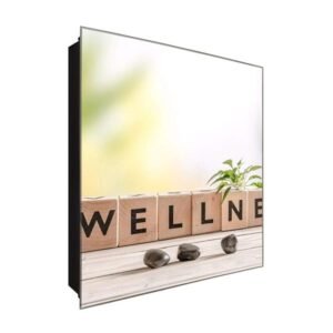  Schlüsselkasten 'Reklame Wellness' 30x30 Glas, inkl. Haken Schlüsselbrett Schlüssel-Box Design Aufbewahrung