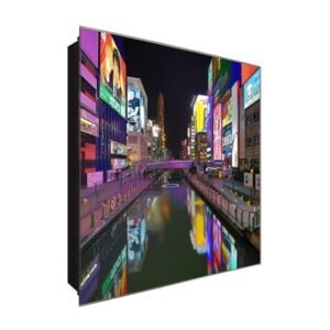  Schlüsselkasten 'Reklame in Japan ' 30x30 Glas, inkl. Haken Schlüsselbrett Schlüssel-Box Design Aufbewahrung