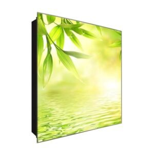  Schlüsselkasten 'Relax am Morgen' 30x30 Glas, inkl. Haken Schlüsselbrett Schlüssel-Box Design Aufbewahrung