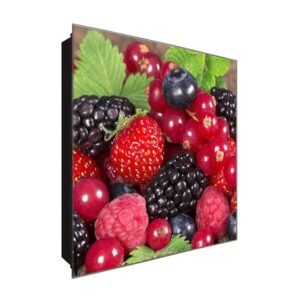  Schlüsselkasten 'Rote Früchte Salat' 30x30 Glas, inkl. Haken Schlüsselbrett Schlüssel-Box Design Aufbewahrung