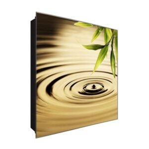  Schlüsselkasten 'Ruhequelle' 30x30 Glas, inkl. Haken Schlüsselbrett Schlüssel-Box Design Aufbewahrung