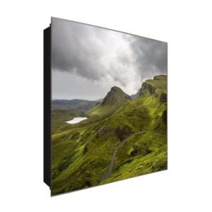  Schlüsselkasten 'Ruhige Natur' 30x30 Glas, inkl. Haken Schlüsselbrett Schlüssel-Box Design Aufbewahrung