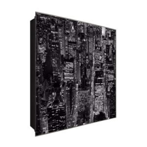  Schlüsselkasten 'Ruhiges Stadtbild' 30x30 Glas, inkl. Haken Schlüsselbrett Schlüssel-Box Design Aufbewahrung