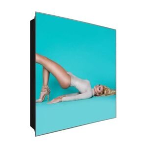  Schlüsselkasten 'Rytmischer Tanz' 30x30 Glas, inkl. Haken Schlüsselbrett Schlüssel-Box Design Aufbewahrung