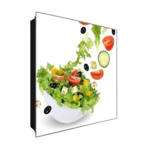  Schlüsselkasten 'Salat Erlebnis ' 30x30 Glas, inkl. Haken Schlüsselbrett Schlüssel-Box Design Aufbewahrung