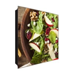  Schlüsselkasten 'Salat Mix' 30x30 Glas, inkl. Haken Schlüsselbrett Schlüssel-Box Design Aufbewahrung