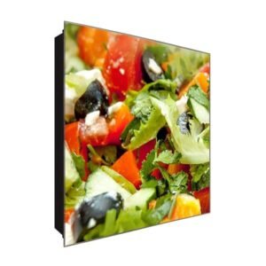  Schlüsselkasten 'Salat mediterran' 30x30 Glas, inkl. Haken Schlüsselbrett Schlüssel-Box Design Aufbewahrung