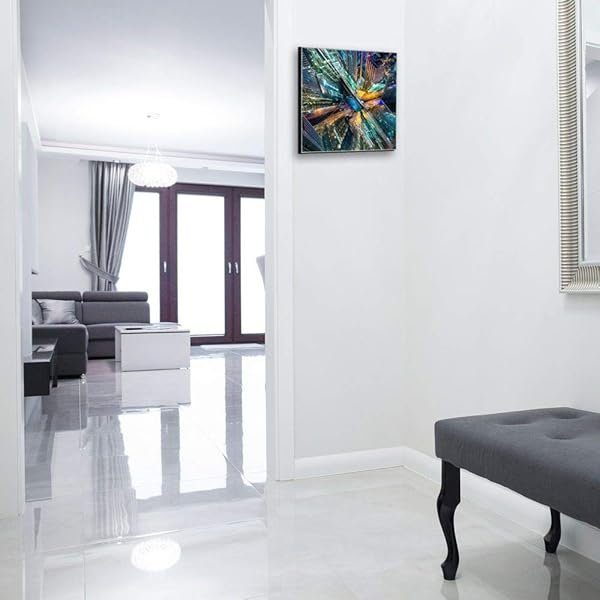 Schlüsselkasten 'Satelittenbild NYC' 30x30 Glas, inkl. Haken Schlüsselbrett Schlüssel-Box Design Aufbewahrung – Bild 3