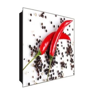  Schlüsselkasten 'Scharfe Körner' 30x30 Glas, inkl. Haken Schlüsselbrett Schlüssel-Box Design Aufbewahrung