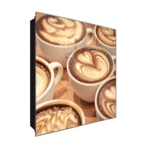  Schlüsselkasten 'Schaumkrone' 30x30 Glas, inkl. Haken Schlüsselbrett Schlüssel-Box Design Aufbewahrung