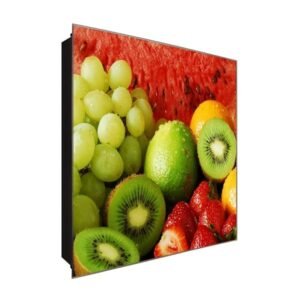  Schlüsselkasten 'Schnittiges Obst' 30x30 Glas, inkl. Haken Schlüsselbrett Schlüssel-Box Design Aufbewahrung