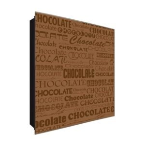  Schlüsselkasten 'Schokolade' 30x30 Glas, inkl. Haken Schlüsselbrett Schlüssel-Box Design Aufbewahrung