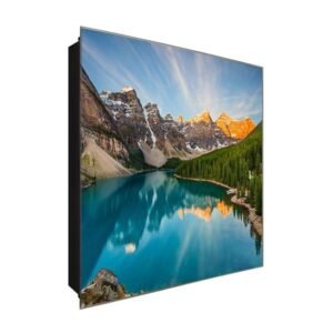  Schlüsselkasten 'Schöne Aussicht' 30x30 Glas, inkl. Haken Schlüsselbrett Schlüssel-Box Design Aufbewahrung