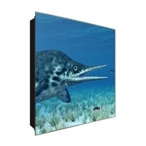  Schlüsselkasten 'Schwert Fisch' 30x30 Glas, inkl. Haken Schlüsselbrett Schlüssel-Box Design Aufbewahrung