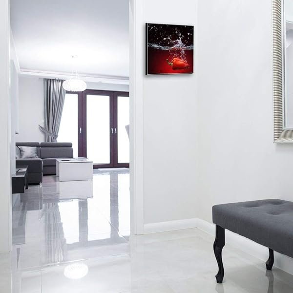 Schlüsselkasten 'Schwimmende Paprika' 30x30 Glas, inkl. Haken Schlüsselbrett Schlüssel-Box Design Aufbewahrung – Bild 3