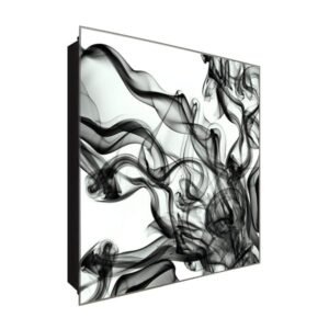  Schlüsselkasten 'Schwungvoll' 30x30 Glas, inkl. Haken Schlüsselbrett Schlüssel-Box Design Aufbewahrung