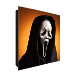  Schlüsselkasten 'Scream der Film ' 30x30 Glas, inkl. Haken Schlüsselbrett Schlüssel-Box Design Aufbewahrung