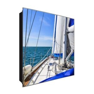  Schlüsselkasten 'Segel' 30x30 Glas, inkl. Haken Schlüsselbrett Schlüssel-Box Design Aufbewahrung