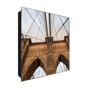  Schlüsselkasten 'Seilbrücke' 30x30 Glas, inkl. Haken Schlüsselbrett Schlüssel-Box Design Aufbewahrung